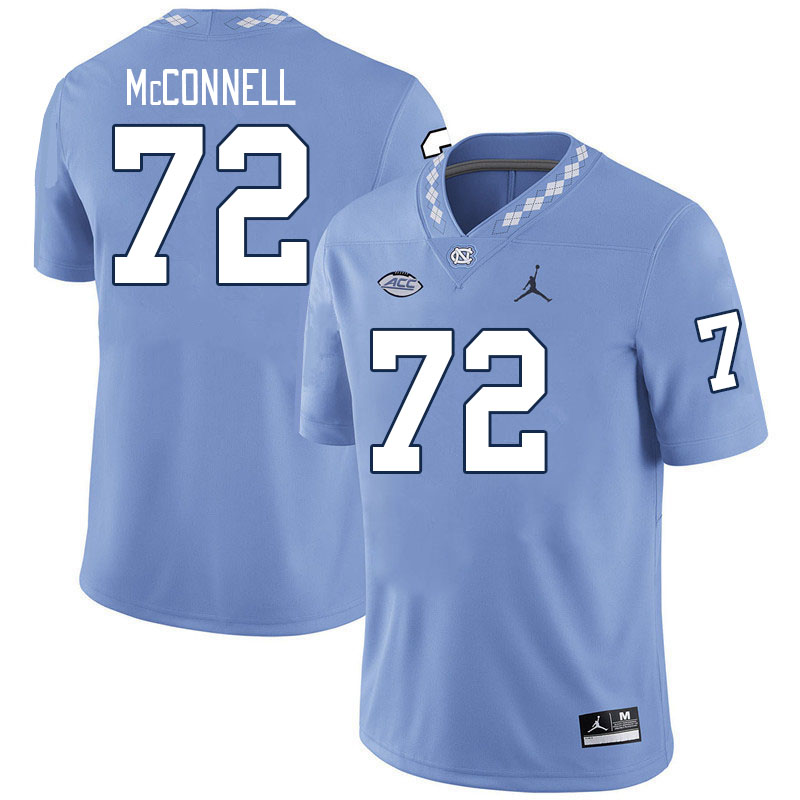Men #72 Nolan McConnell North Carolina Tar Heels College Football Jerseys Stitched-Carolina Blue